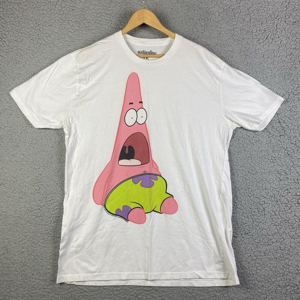 Patrick Surprised SpongeBob‎ T-Shirt Size XXL Mans White *MARKS READ*